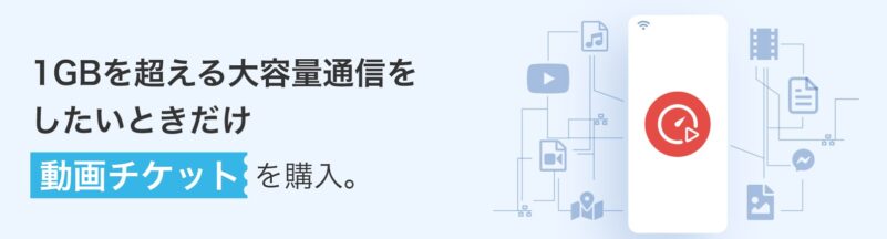 トーンモバイルの動画チケット1GB