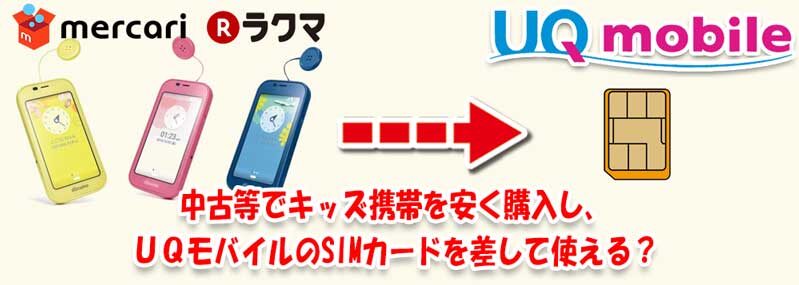 メルカリなどで購入した中古や新古品のキッズ携帯はUQモバイルのSIMカードを差せば持ち込みで使う事はできる？