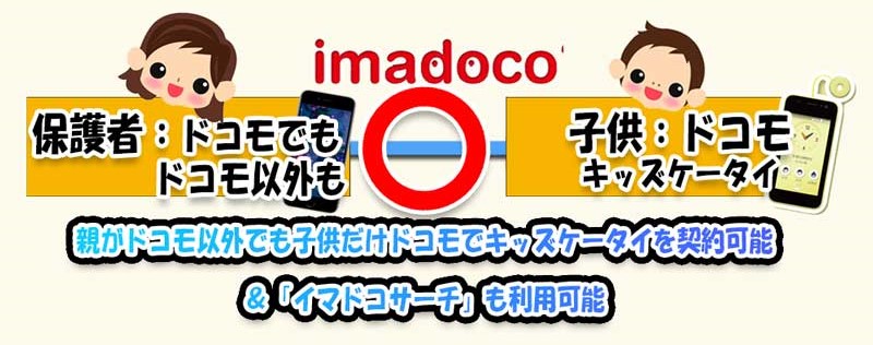 保護者がドコモでもドコモ以外でも、子供がドコモでキッズケータイの単独契約時に「イマドコサーチ」が利用可能に(2203年12月13日～変更に)