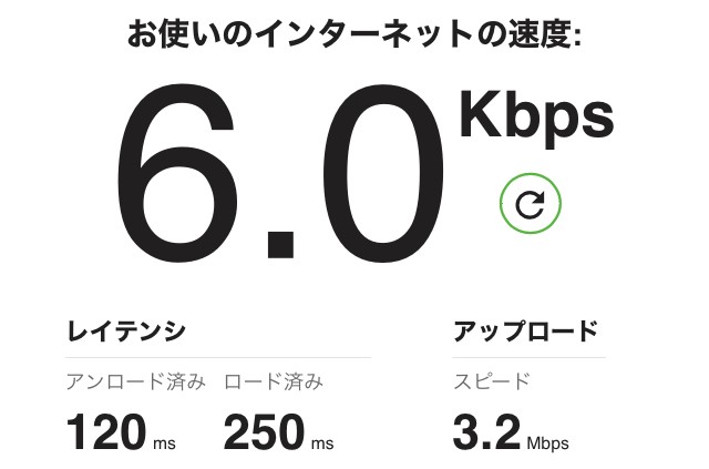 ★トッピング無しのpovoの通信速度の実測結果_2024年4月都内_6kbps